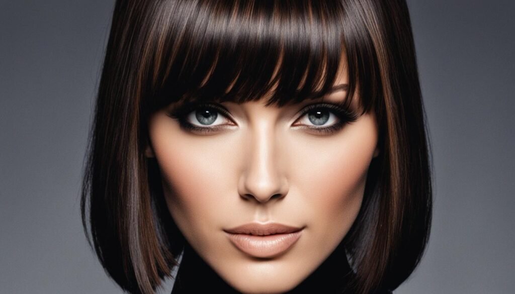 Chest-Length Straight Cut with Curtain Fringe