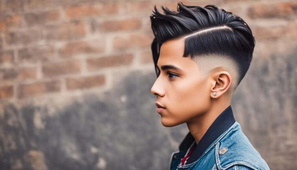 asymmetrical boy's hairstyle undercut