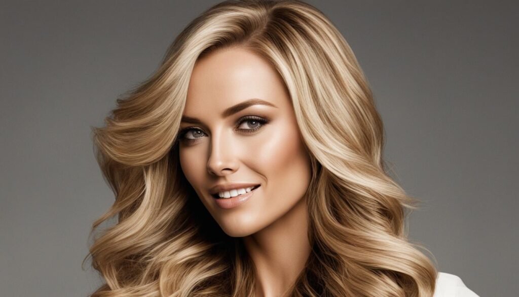 loose blonde waves with highlights